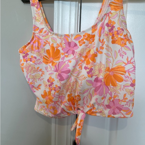 Trendy Tankini / Yoga Top, Pink and Orange, Size 1x - Picture 2 of 4